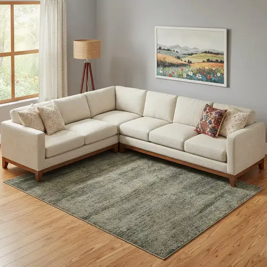 Blue And Ivory Abstract Area Rug Photo 1