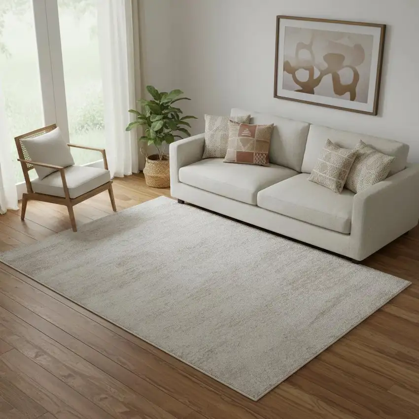 Blue And Ivory Abstract Area Rug Photo 1