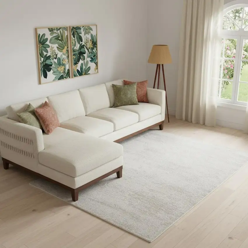 Blue And Ivory Abstract Area Rug Photo 1