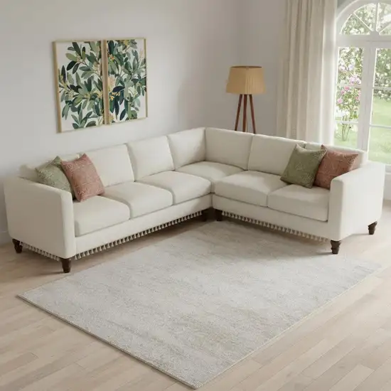 Blue And Ivory Abstract Area Rug Photo 1