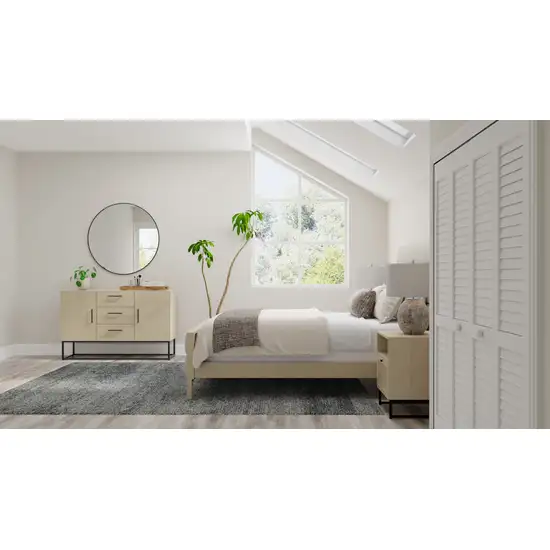 Blue And Ivory Abstract Area Rug Photo 5