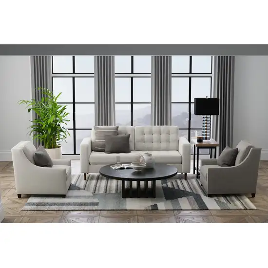 Blue And Ivory Abstract Area Rug Photo 6