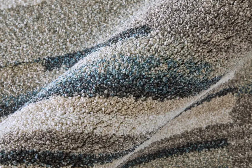 Blue And Ivory Abstract Area Rug Photo 8