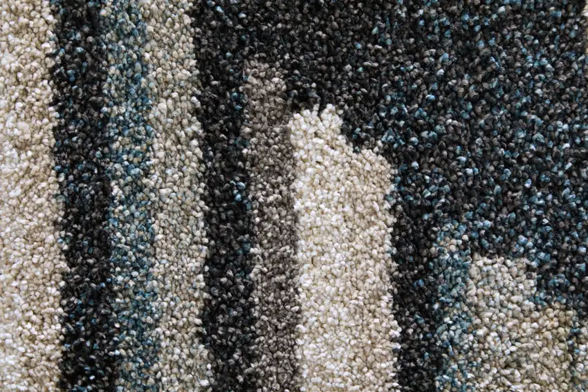 Blue And Ivory Abstract Area Rug Photo 9