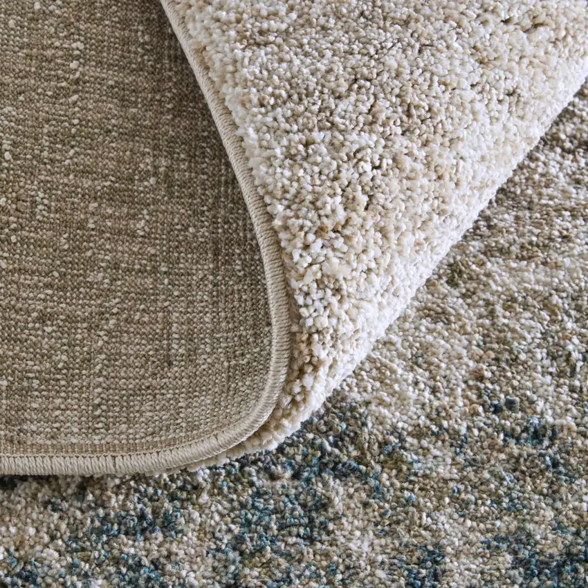 Blue And Ivory Abstract Area Rug Photo 8
