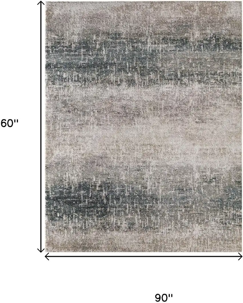 Blue And Ivory Abstract Area Rug Photo 9