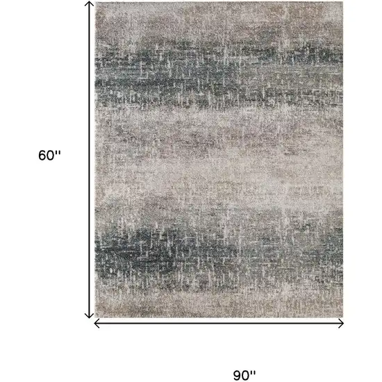 Blue And Ivory Abstract Area Rug Photo 9