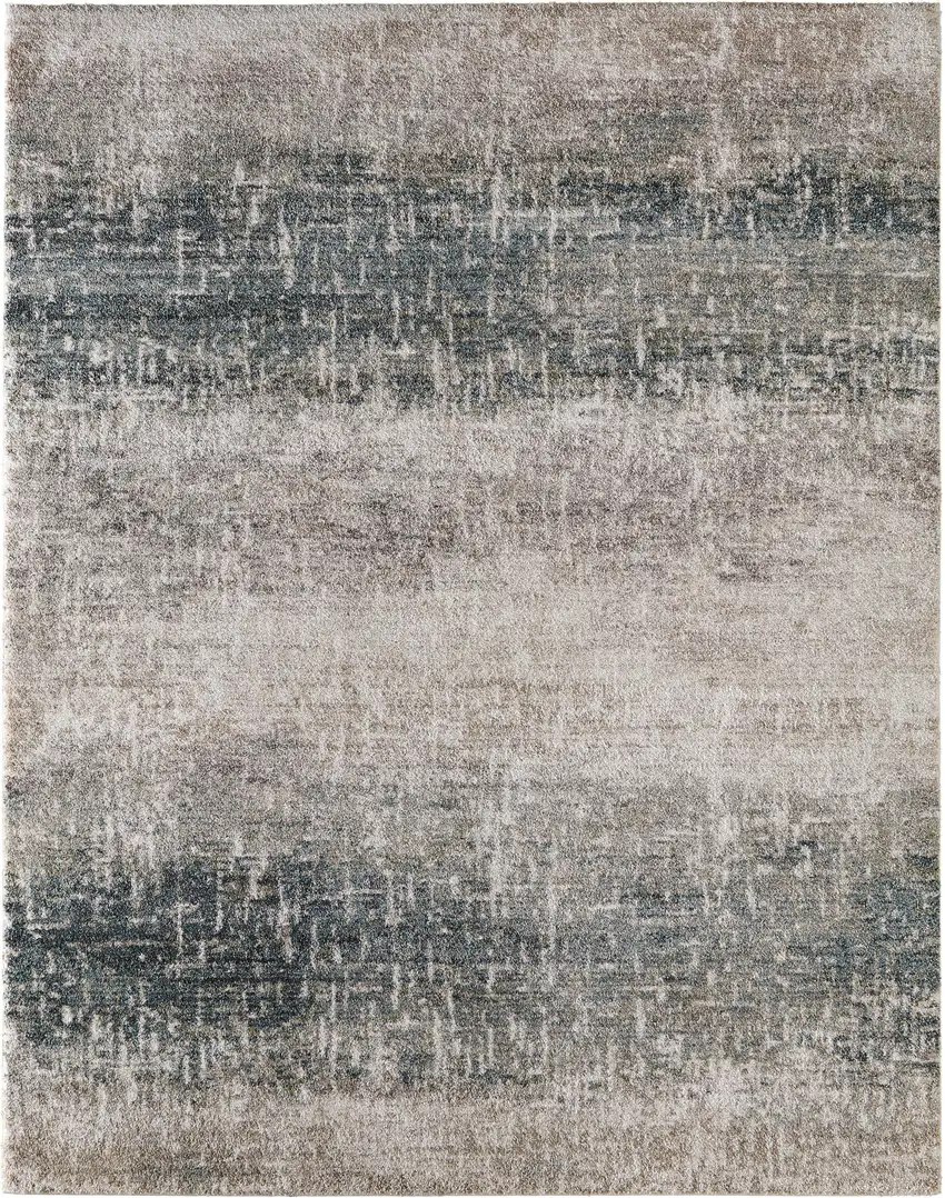 Blue And Ivory Abstract Area Rug Photo 3