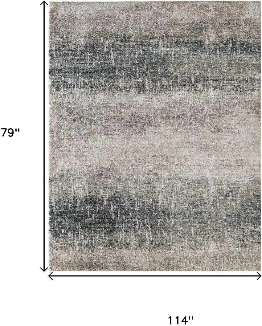 Blue And Ivory Abstract Area Rug Photo 9