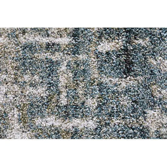 Blue And Ivory Abstract Area Rug Photo 7