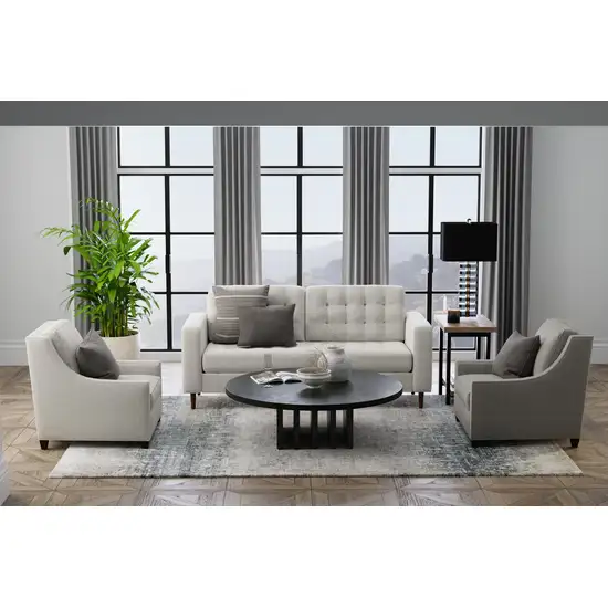Blue And Ivory Abstract Area Rug Photo 4