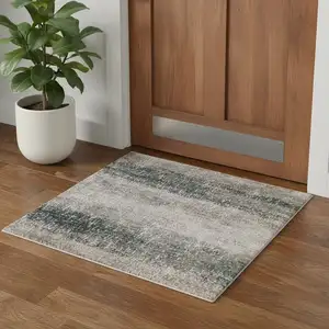 Photo of Blue And Ivory Abstract Area Rug