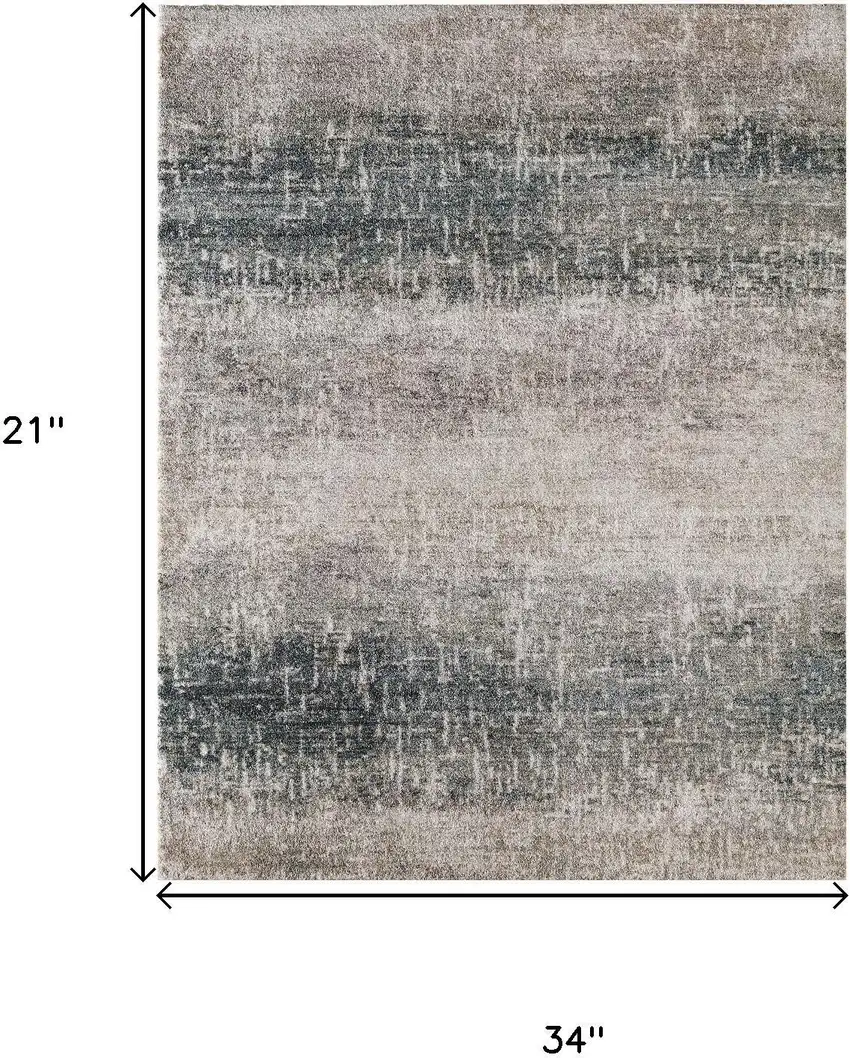 Blue And Ivory Abstract Area Rug Photo 9