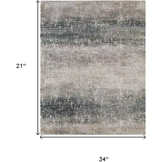Blue And Ivory Abstract Area Rug Photo 9