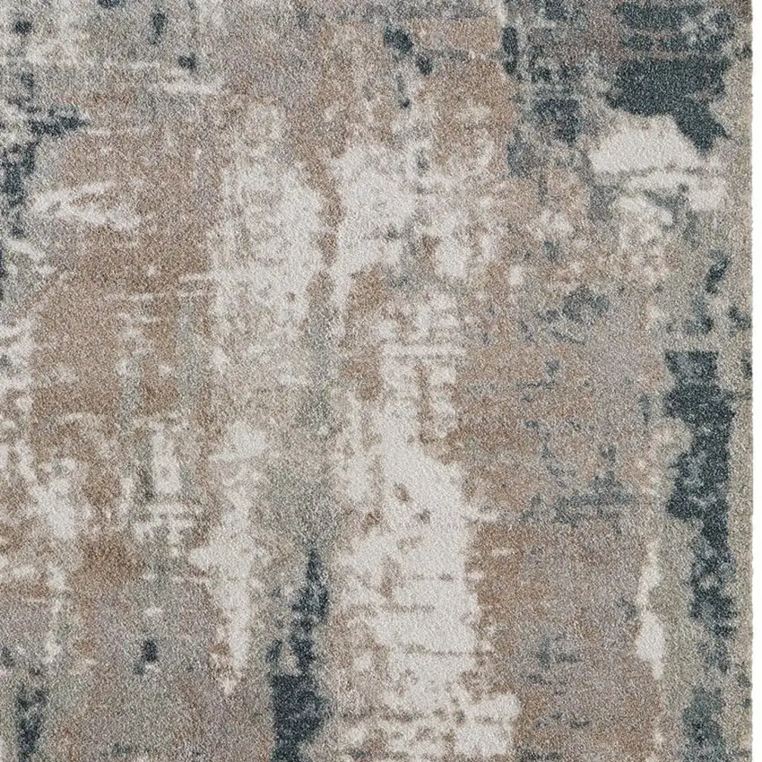 Blue And Ivory Abstract Area Rug Photo 3