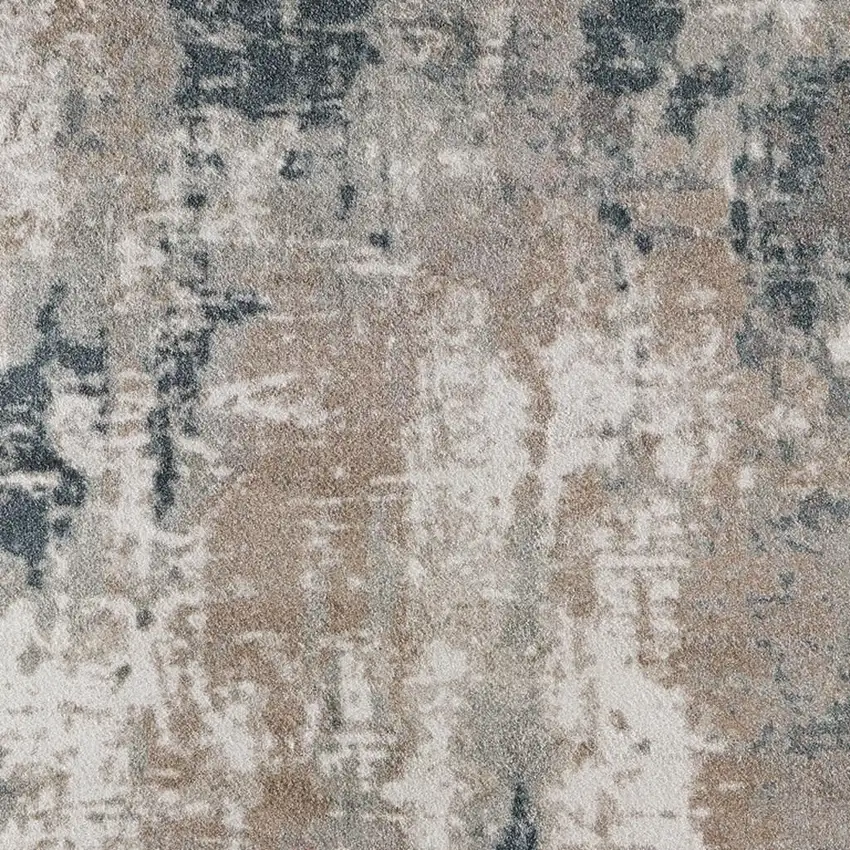 Blue And Ivory Abstract Area Rug Photo 3