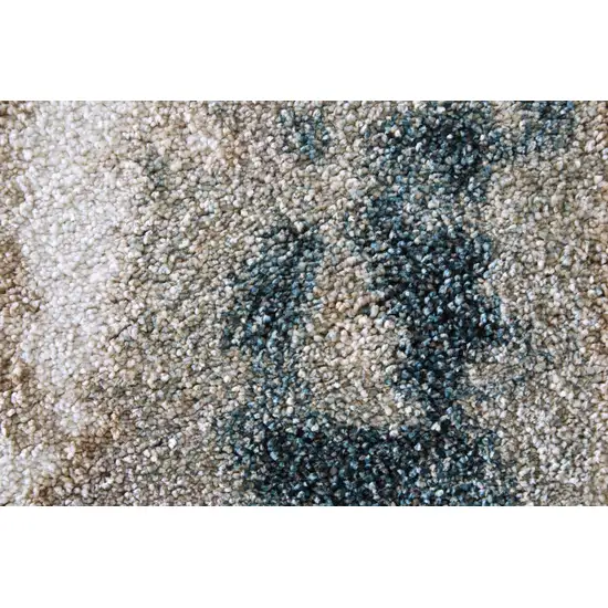 Blue And Ivory Abstract Area Rug Photo 9