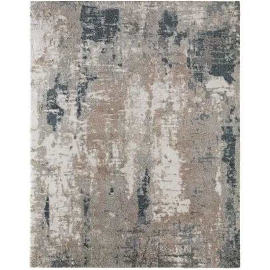 Blue And Ivory Abstract Area Rug Photo 2