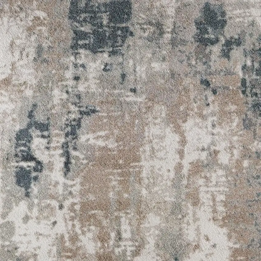 Blue And Ivory Abstract Area Rug Photo 3