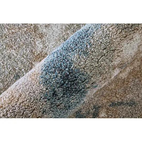 Blue And Ivory Abstract Area Rug Photo 8