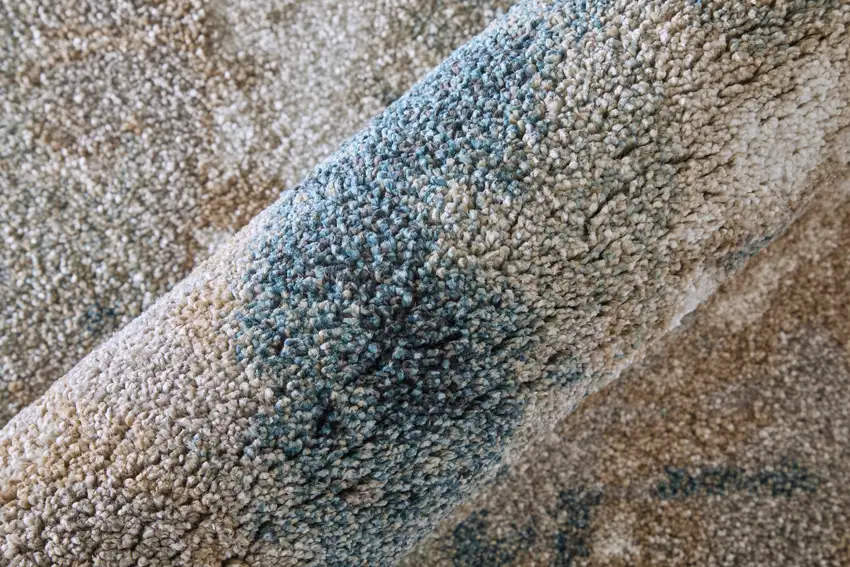 Blue And Ivory Abstract Area Rug Photo 8