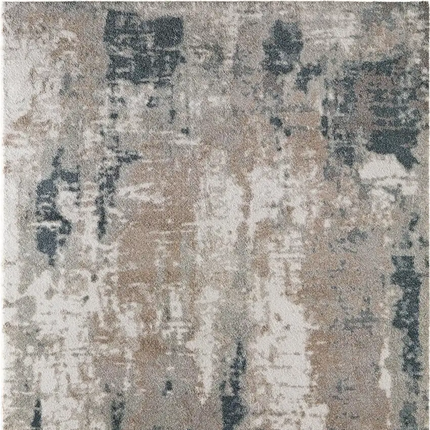 Blue And Ivory Abstract Area Rug Photo 4
