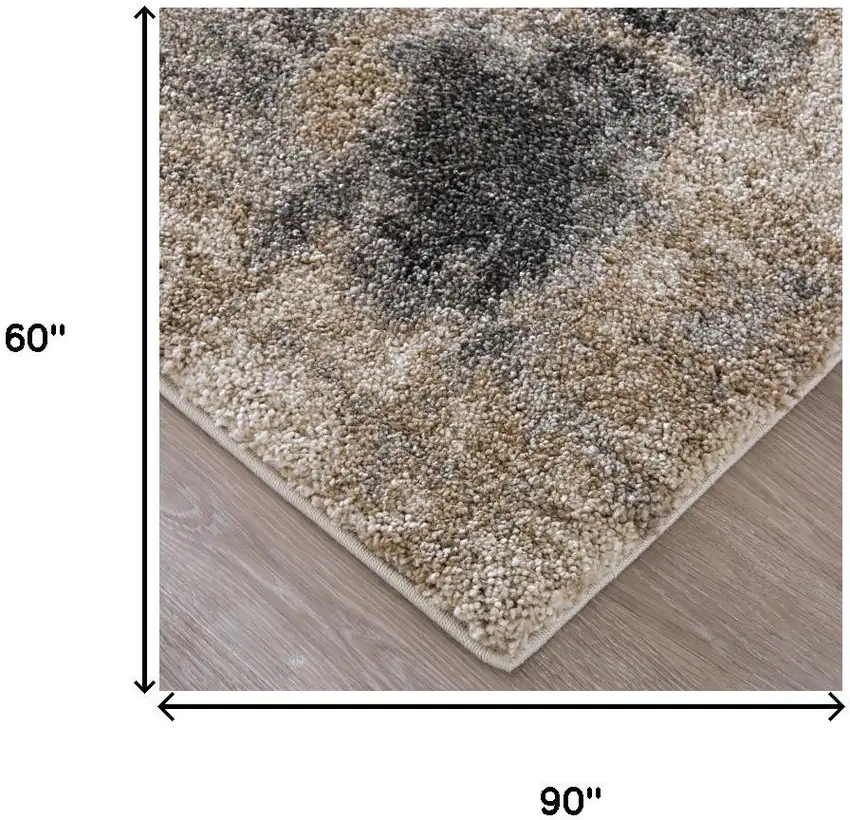 Blue And Ivory Abstract Area Rug Photo 9