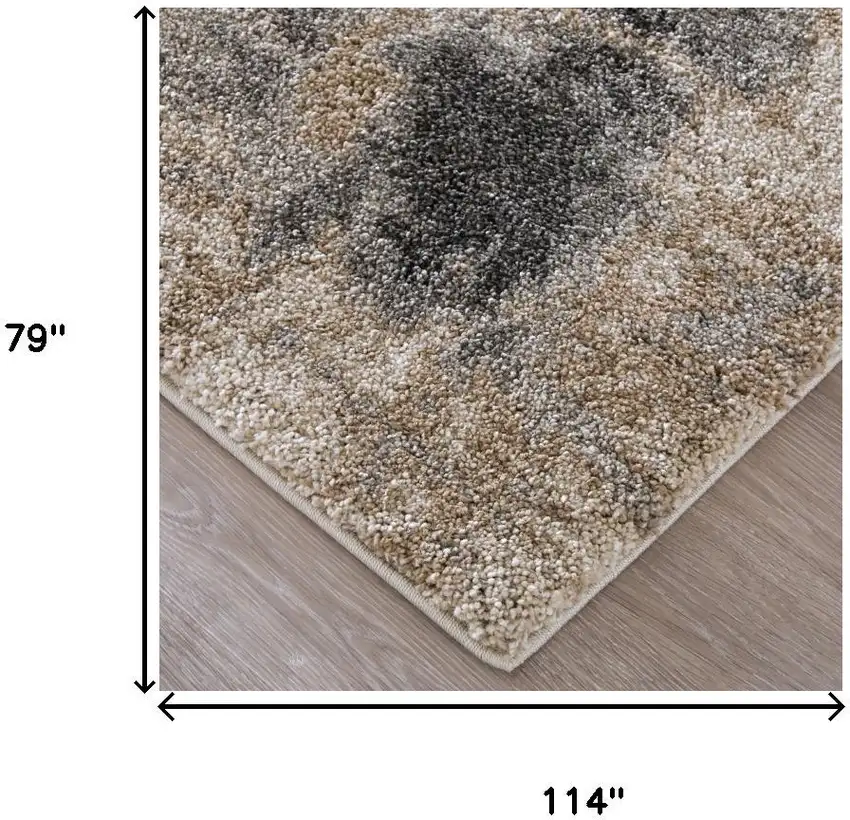 Blue And Ivory Abstract Area Rug Photo 9