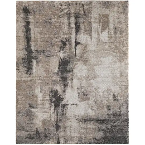 Blue And Ivory Abstract Area Rug Photo 5