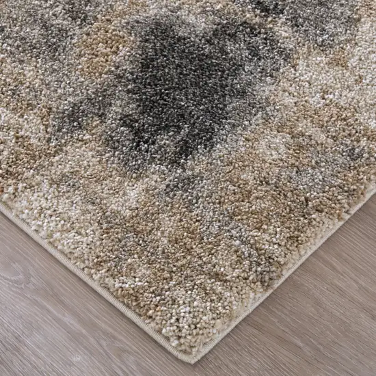 Blue And Ivory Abstract Area Rug Photo 2