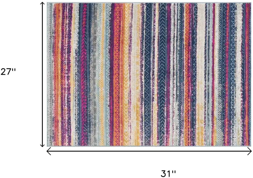 Blue And Ivory Abstract Area Rug Photo 5