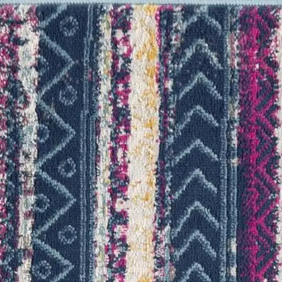 Blue And Ivory Abstract Area Rug Photo 3