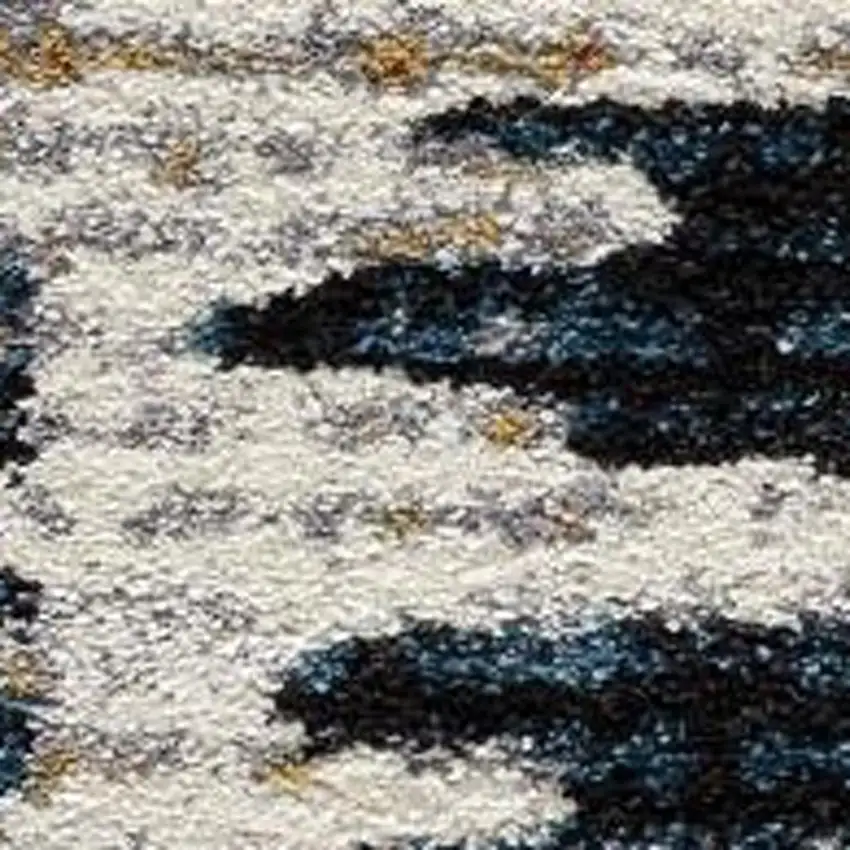 Blue And Ivory Abstract Area Rug Photo 7