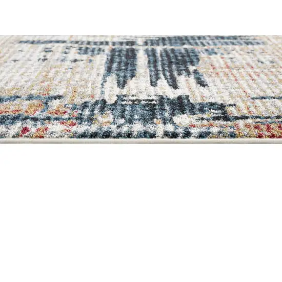 Blue And Ivory Abstract Area Rug Photo 3