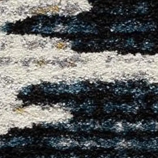 Blue And Ivory Abstract Area Rug Photo 8