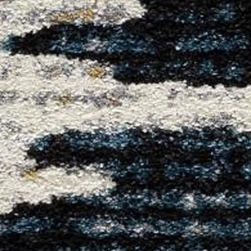 Blue And Ivory Abstract Area Rug Photo 8