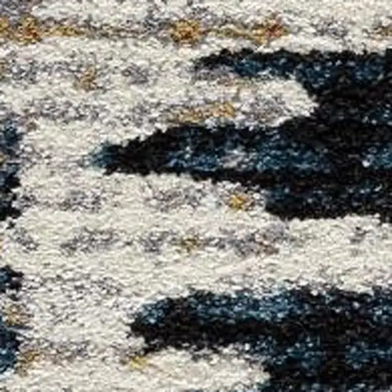 Blue And Ivory Abstract Area Rug Photo 7
