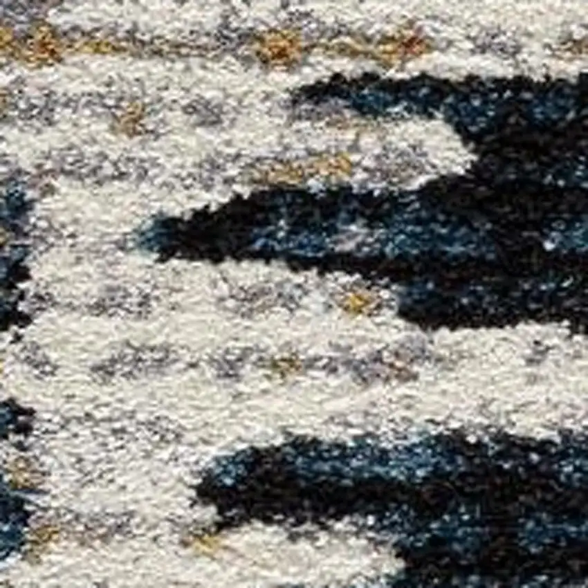 Blue And Ivory Abstract Area Rug Photo 7