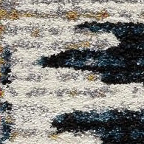 Blue And Ivory Abstract Area Rug Photo 6