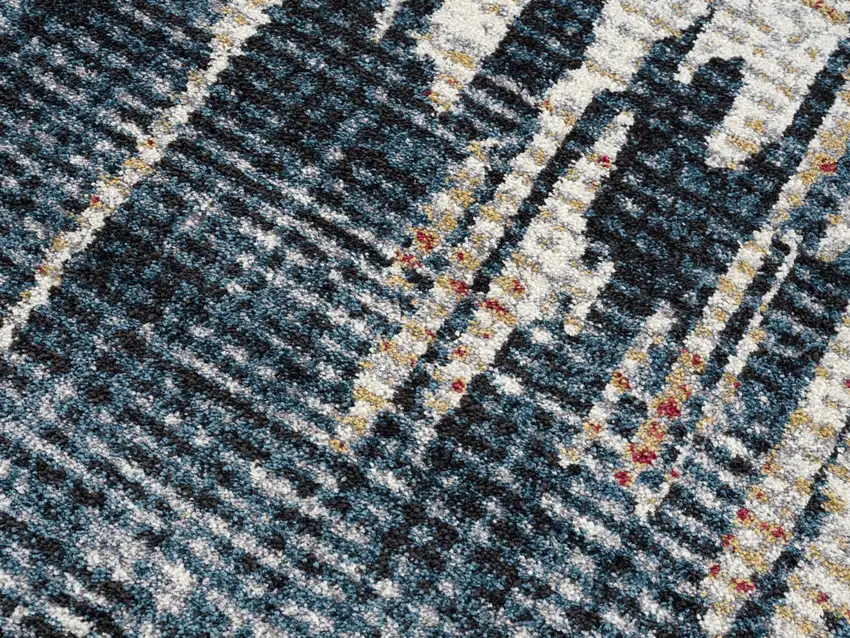 Blue And Ivory Abstract Area Rug Photo 7