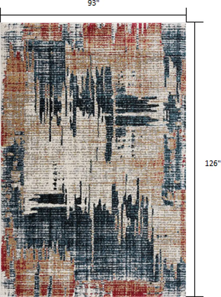 Blue And Ivory Abstract Area Rug Photo 5