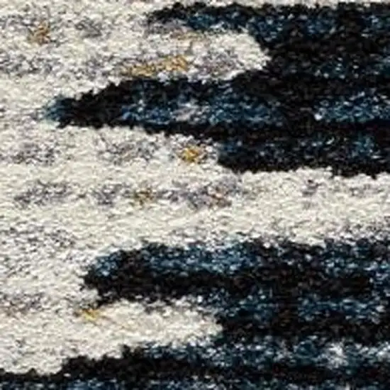 Blue And Ivory Abstract Area Rug Photo 9