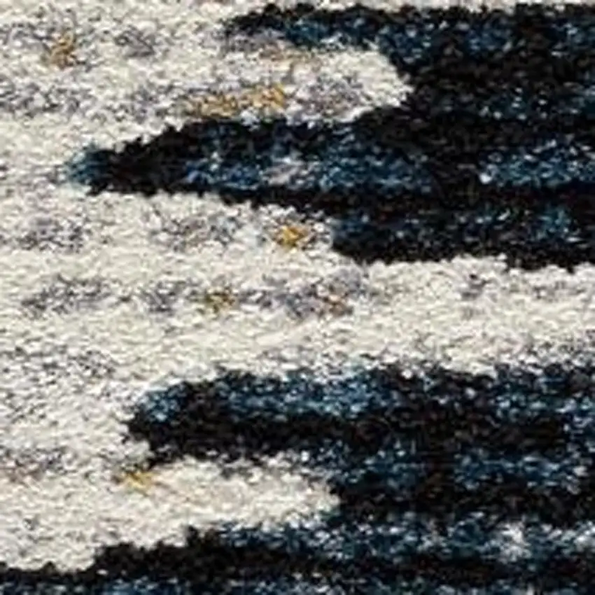 Blue And Ivory Abstract Area Rug Photo 9