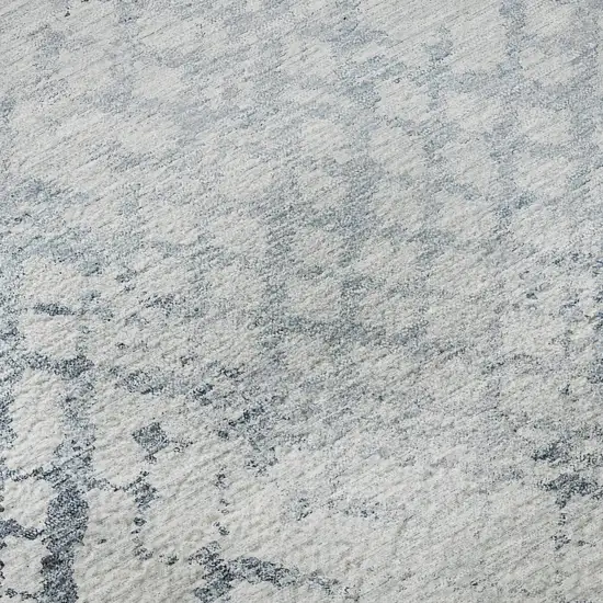 Blue And Ivory Abstract Geometric Washable Area Rug With UV Protection Photo 9