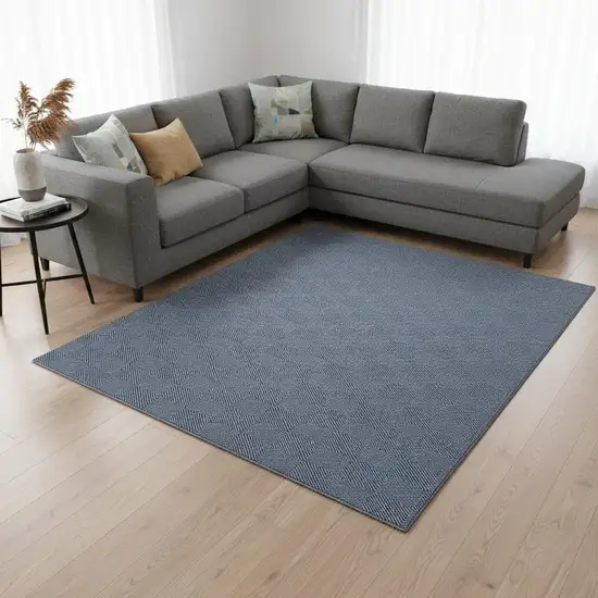 Blue And Ivory Abstract Geometric Washable Area Rug With UV Protection Photo 2