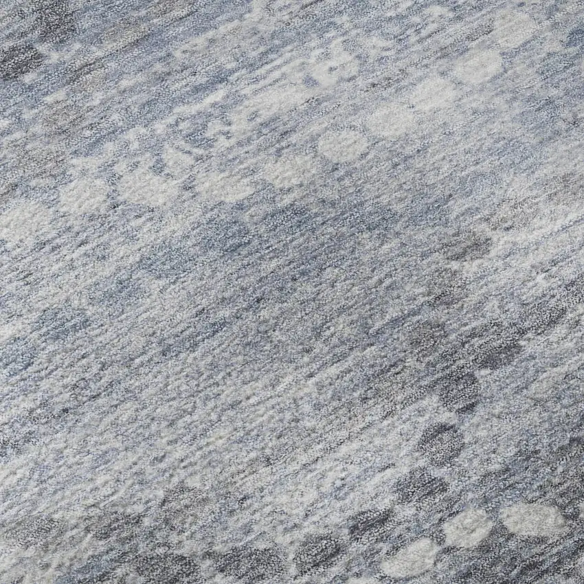 Blue And Ivory Abstract Geometric Washable Area Rug With UV Protection Photo 8