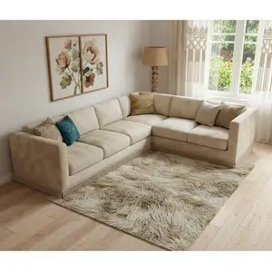 Photo of Blue And Ivory Abstract Hand Tufted Area Rug