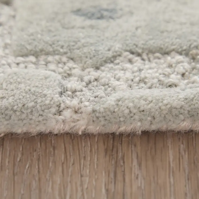 Blue And Ivory Abstract Hand Tufted Area Rug Photo 2