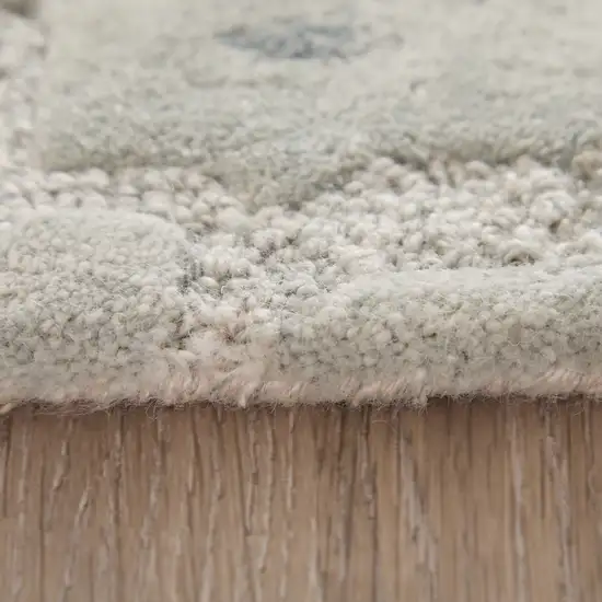 Blue And Ivory Abstract Hand Tufted Area Rug Photo 2