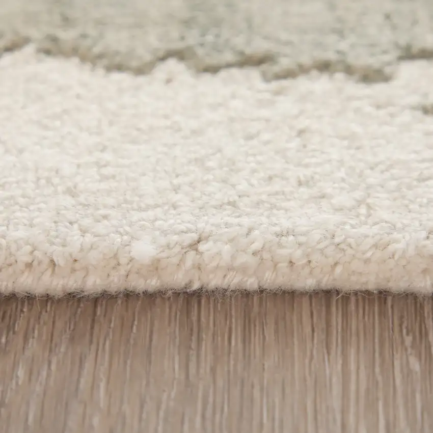 Blue And Ivory Abstract Hand Tufted Area Rug Photo 9